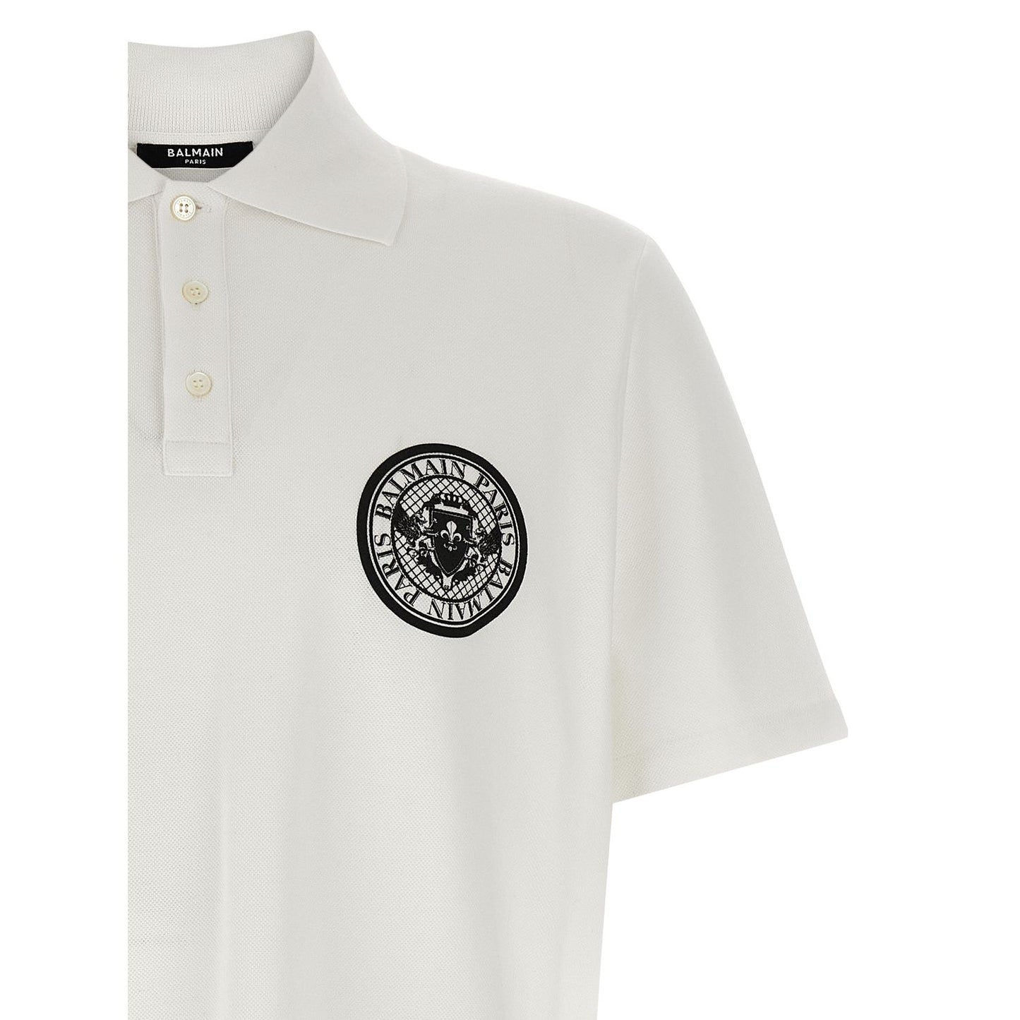 Balmain Bicolor Cotton Polo Shirt