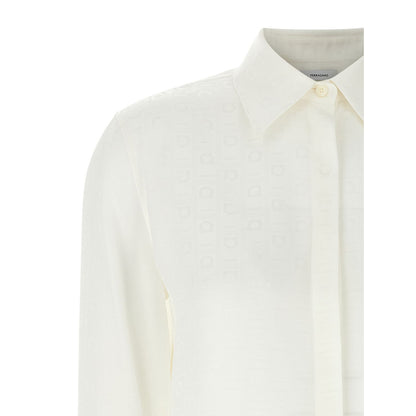Ferragamo White Silk Blouse