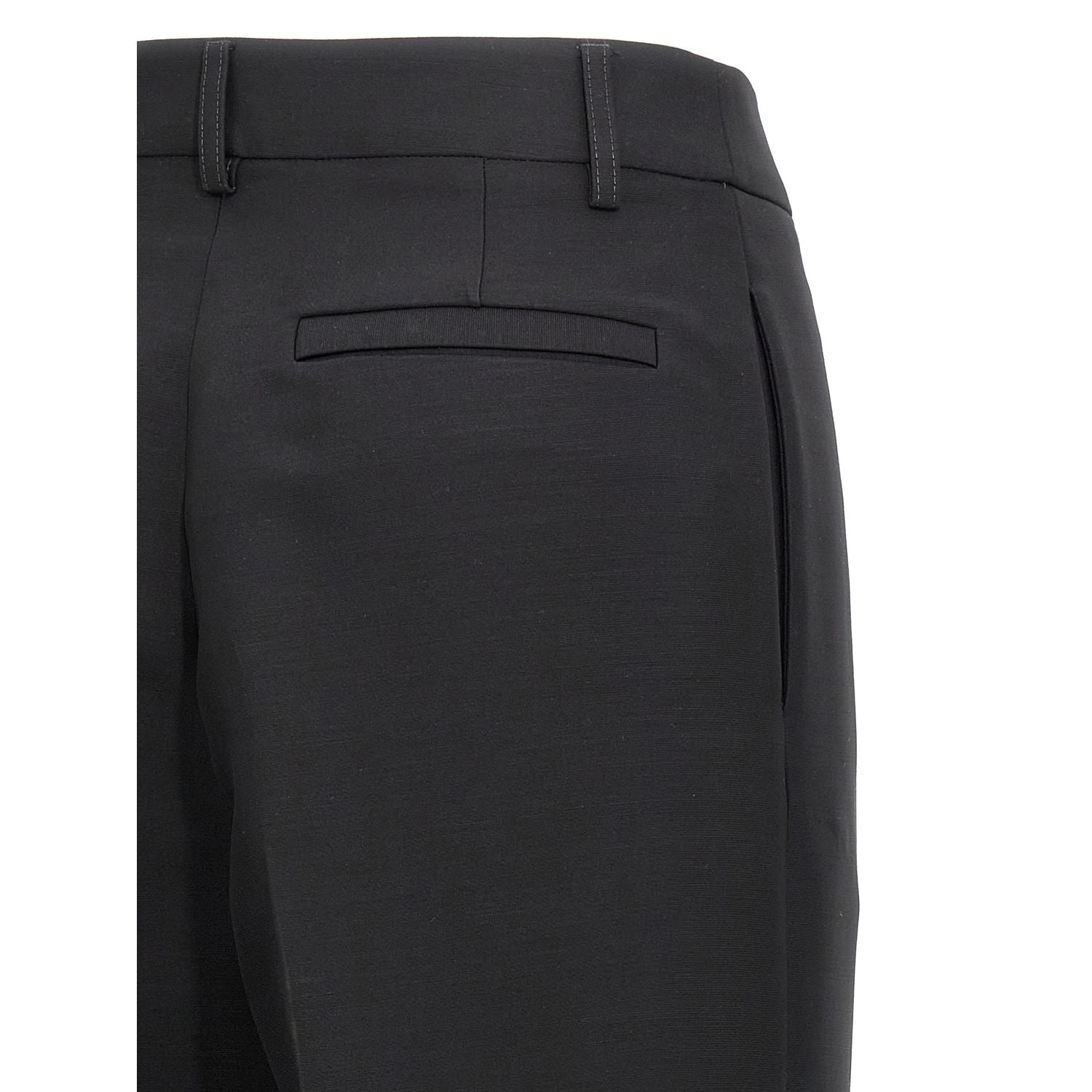 Ferragamo Black Viscose Dress Pants