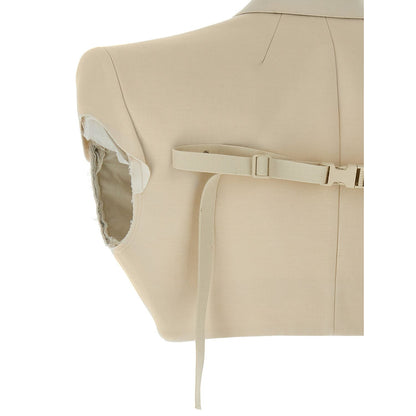 Rick Owens Beige Cotton Sleeveless Jacket