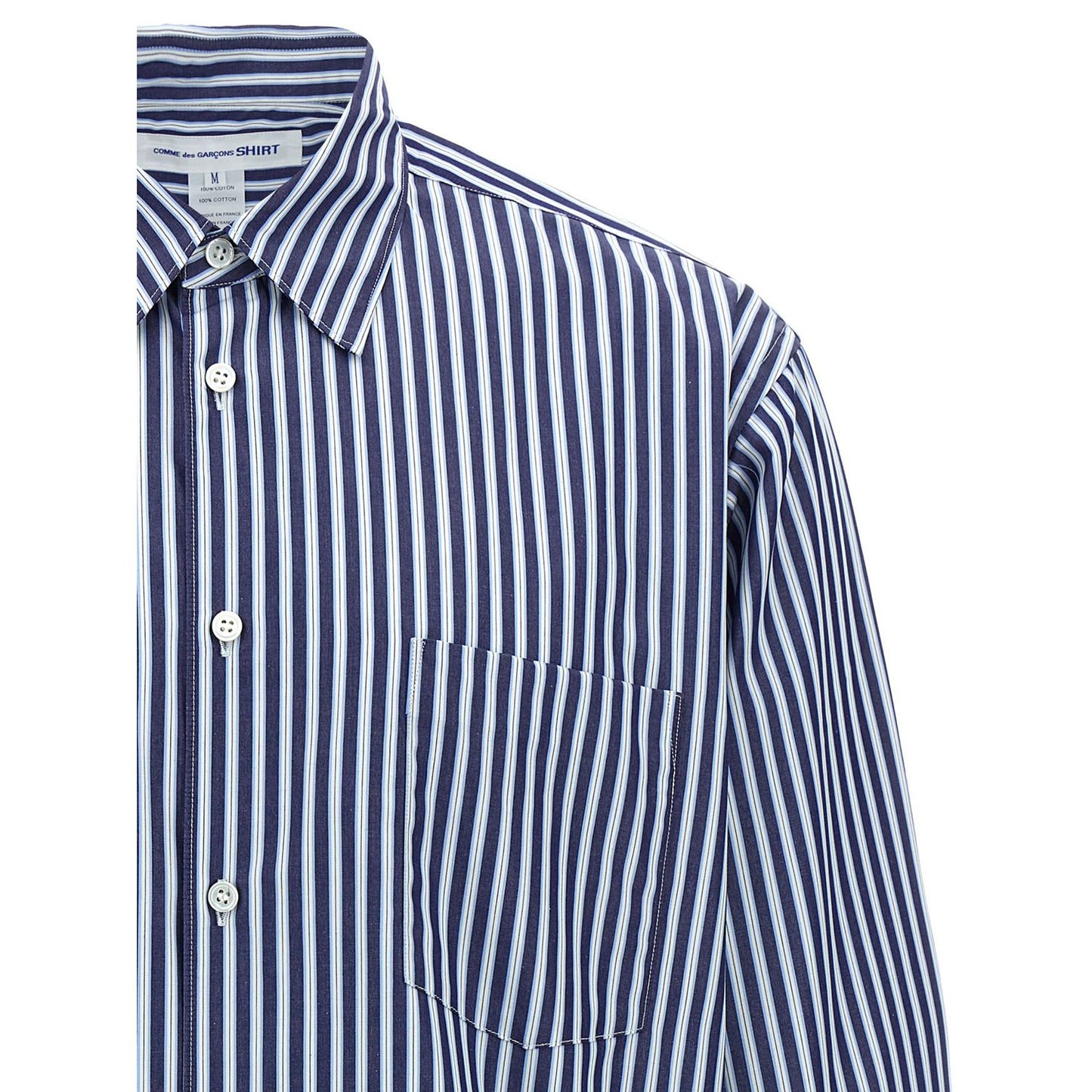 Comme Des Garçons Blue Cotton Blouse