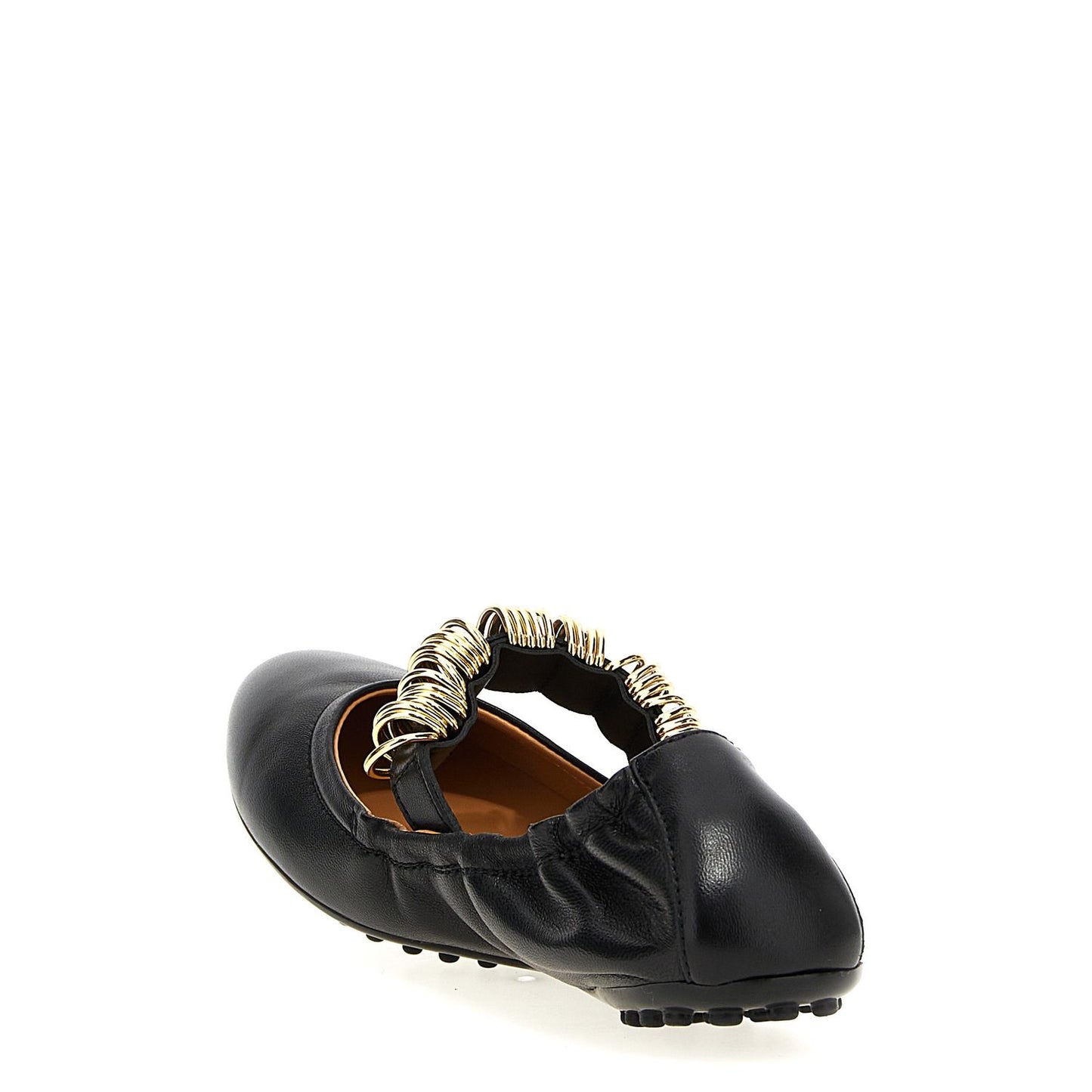 Tod's Black Lamb Leather Ballet Flats