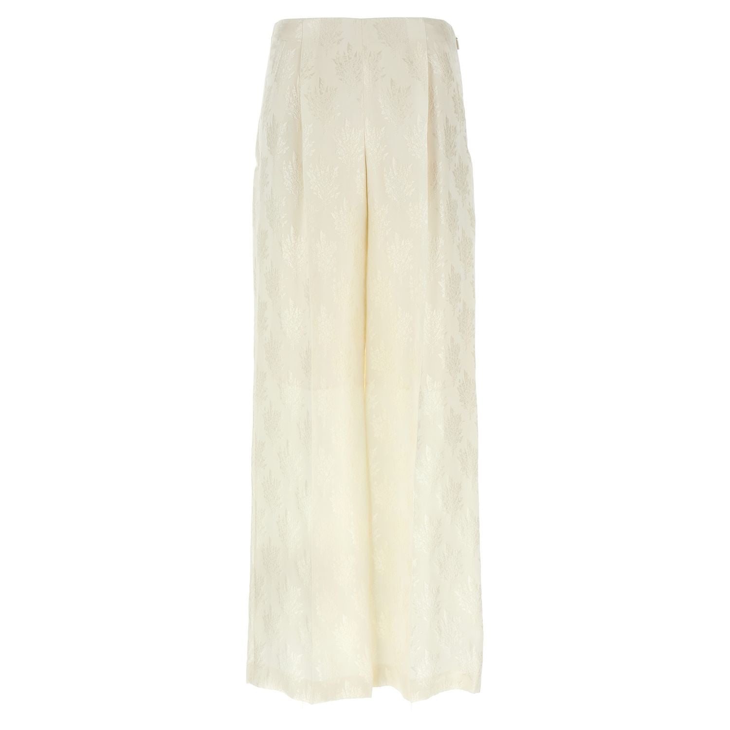 Fendi White Silk Casual Pants