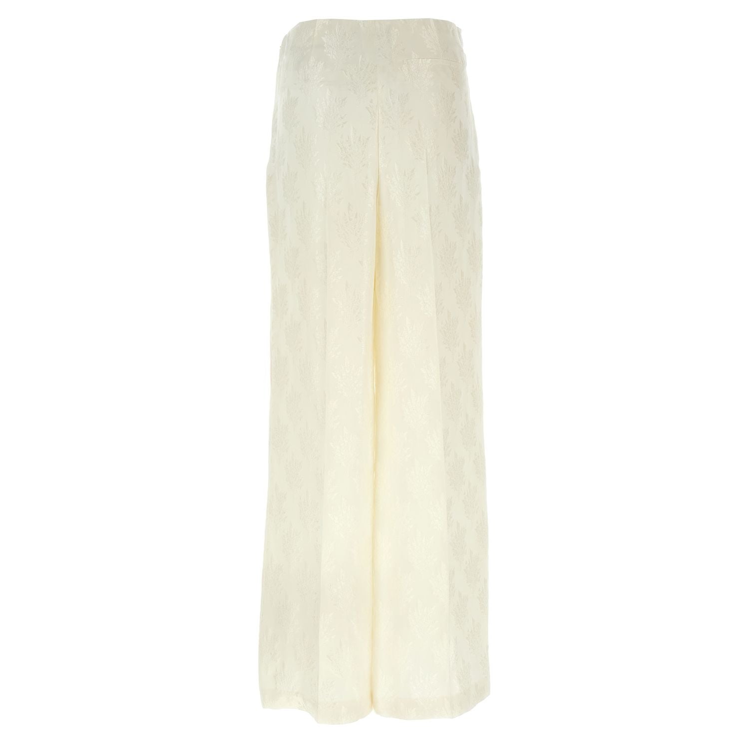 Fendi White Silk Casual Pants