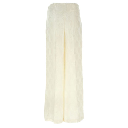 Fendi White Silk Casual Pants