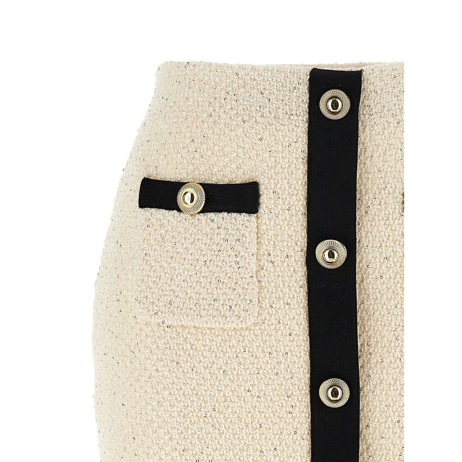 Self-Portrait Bicolor Cotton Long Skirt
