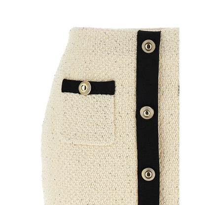 Self-Portrait Bicolor Cotton Long Skirt