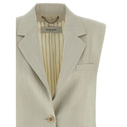 Golden Goose Beige Virgin Wool Sleeveless Jacket