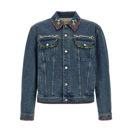 Valentino Garavani Blue Polyamide Denim Jacket