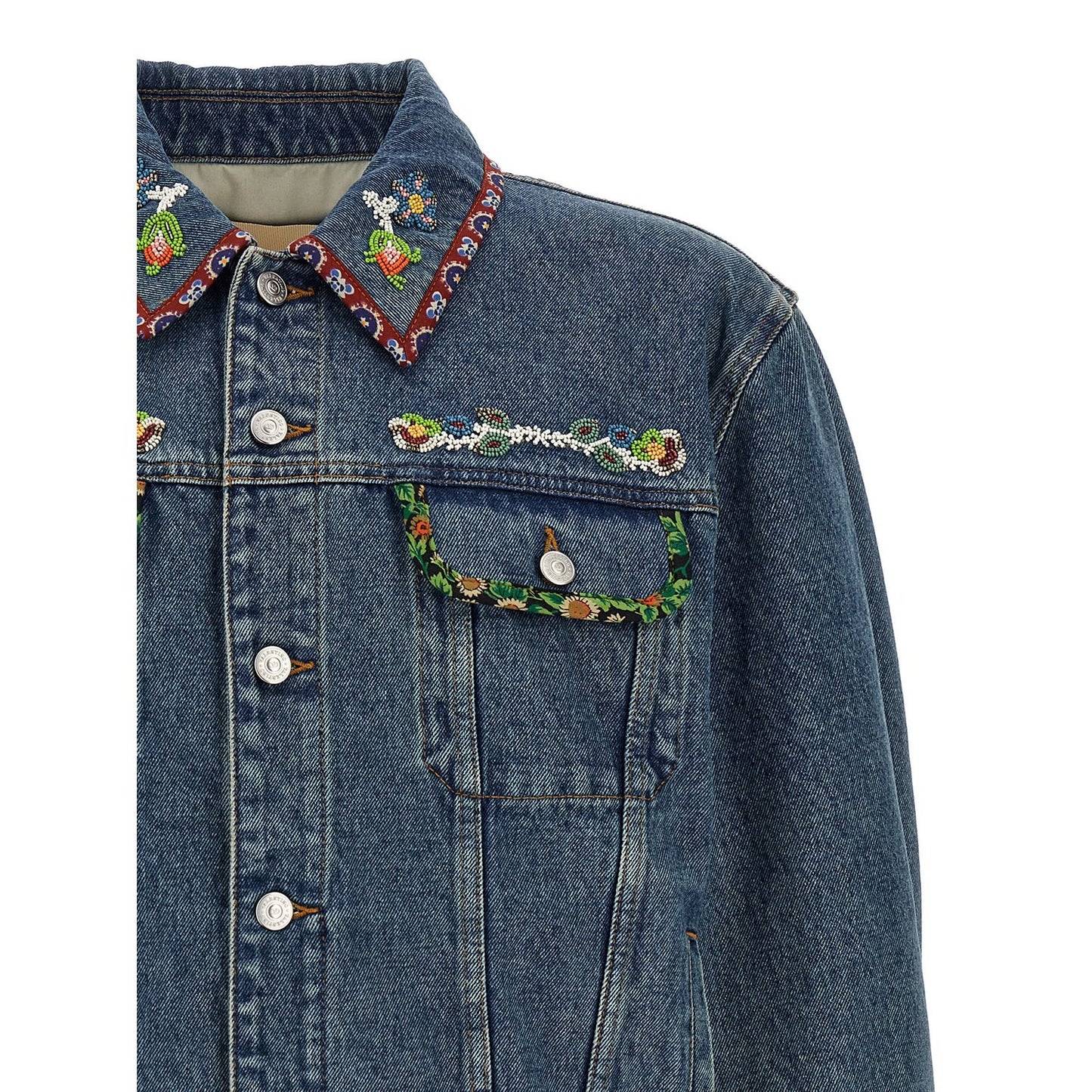 Valentino Garavani Blue Polyamide Denim Jacket