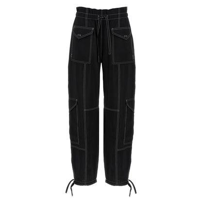 Ganni Black Viscose Casual Pants
