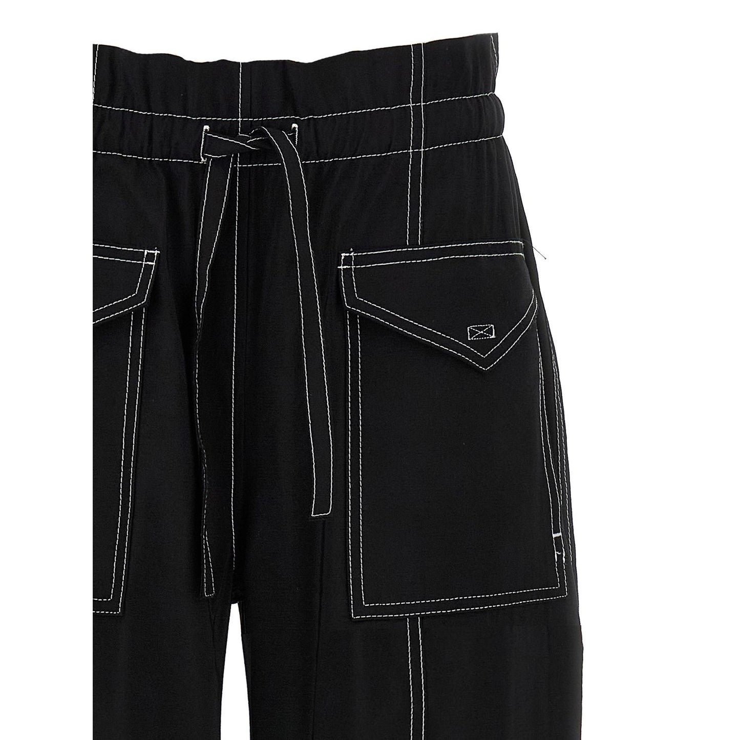 Ganni Black Viscose Casual Pants