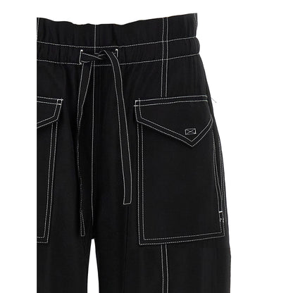 Ganni Black Viscose Casual Pants