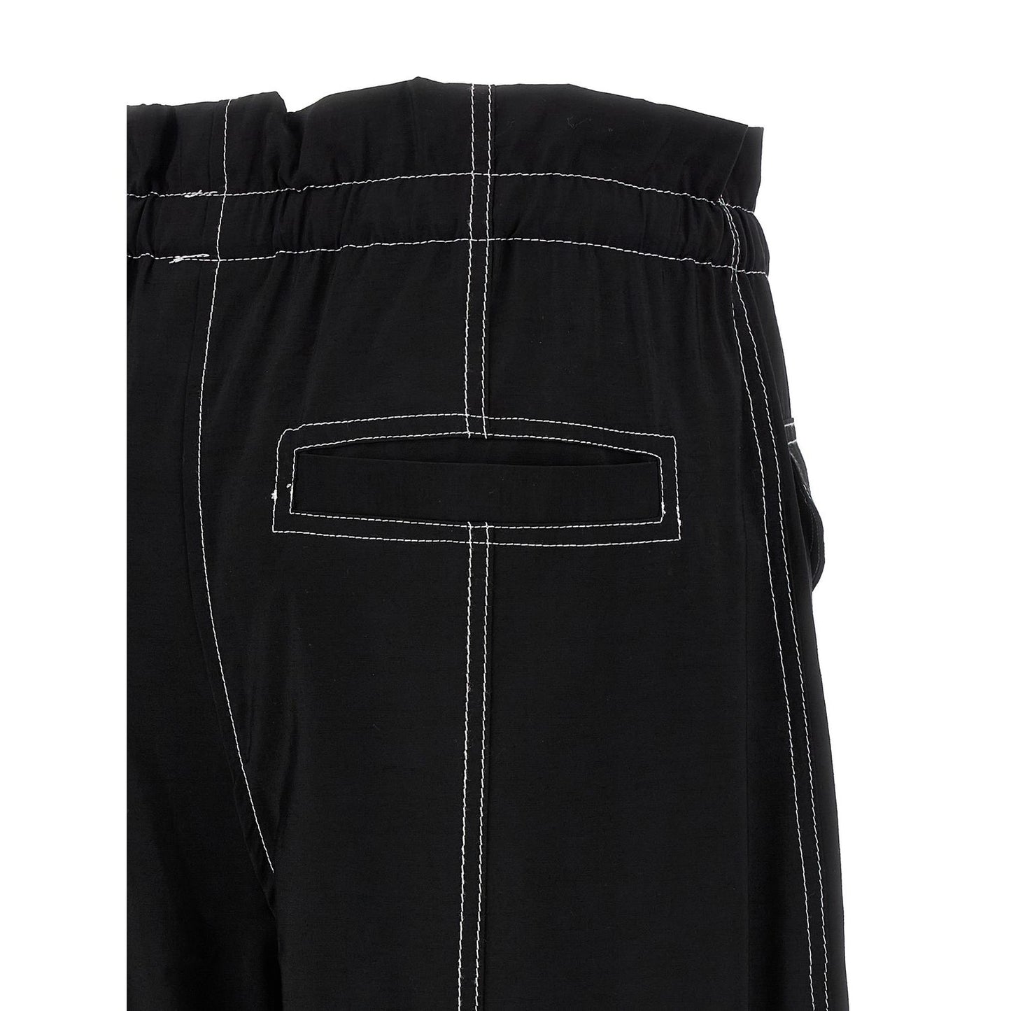 Ganni Black Viscose Casual Pants