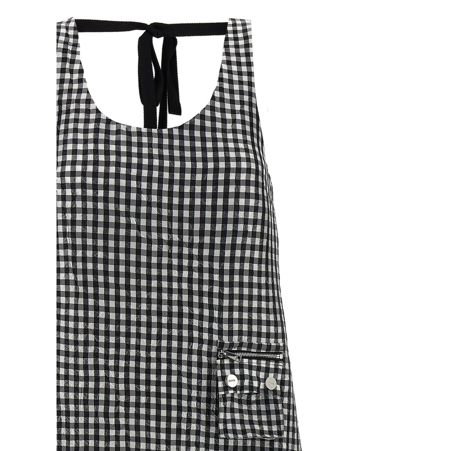 Ganni Black Polyester Midi Dress