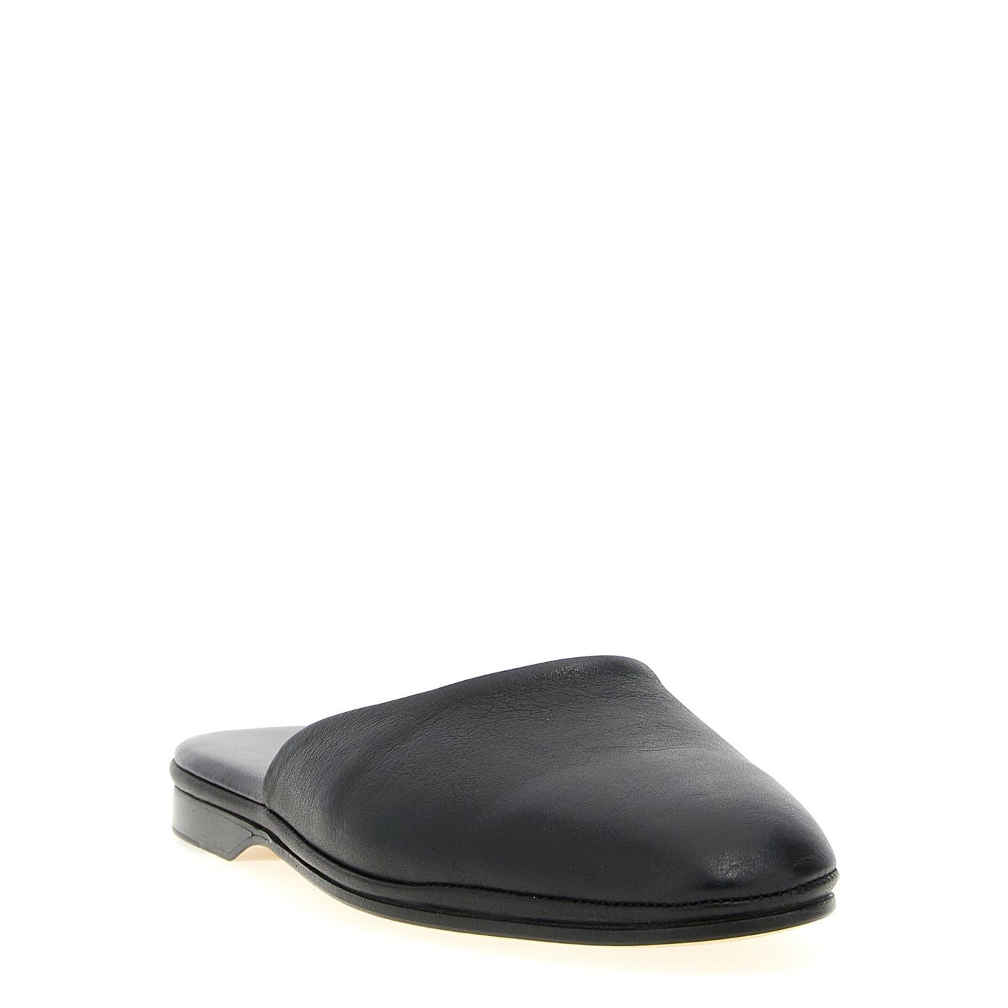 Brioni Black Calfskin Mules
