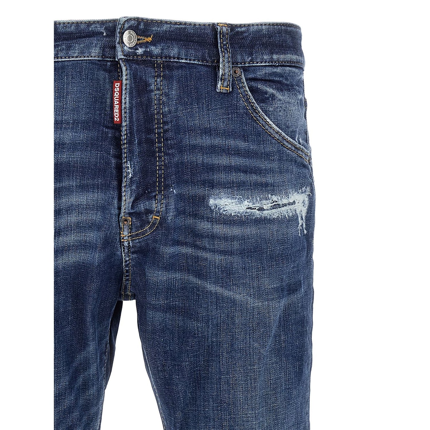 Dsquared² Blue Cotton Slim Fit Jeans