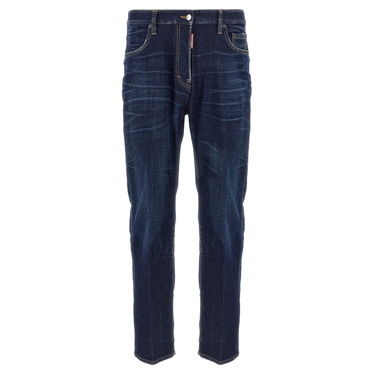 Dsquared² Blue Cotton Straight-Leg Jeans