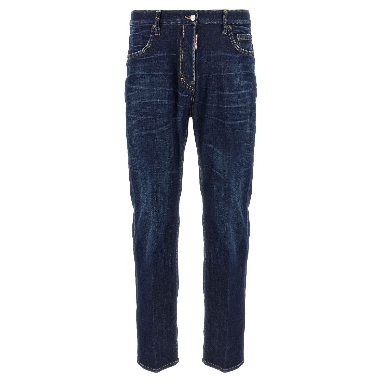Dsquared² Blue Cotton Straight-Leg Jeans