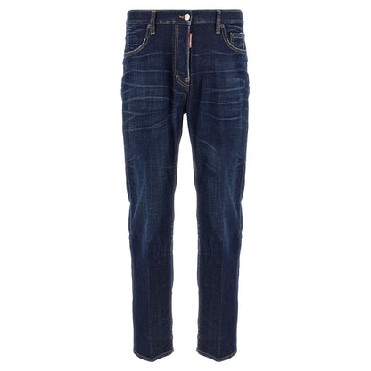 Dsquared² Blue Cotton Straight-Leg Jeans