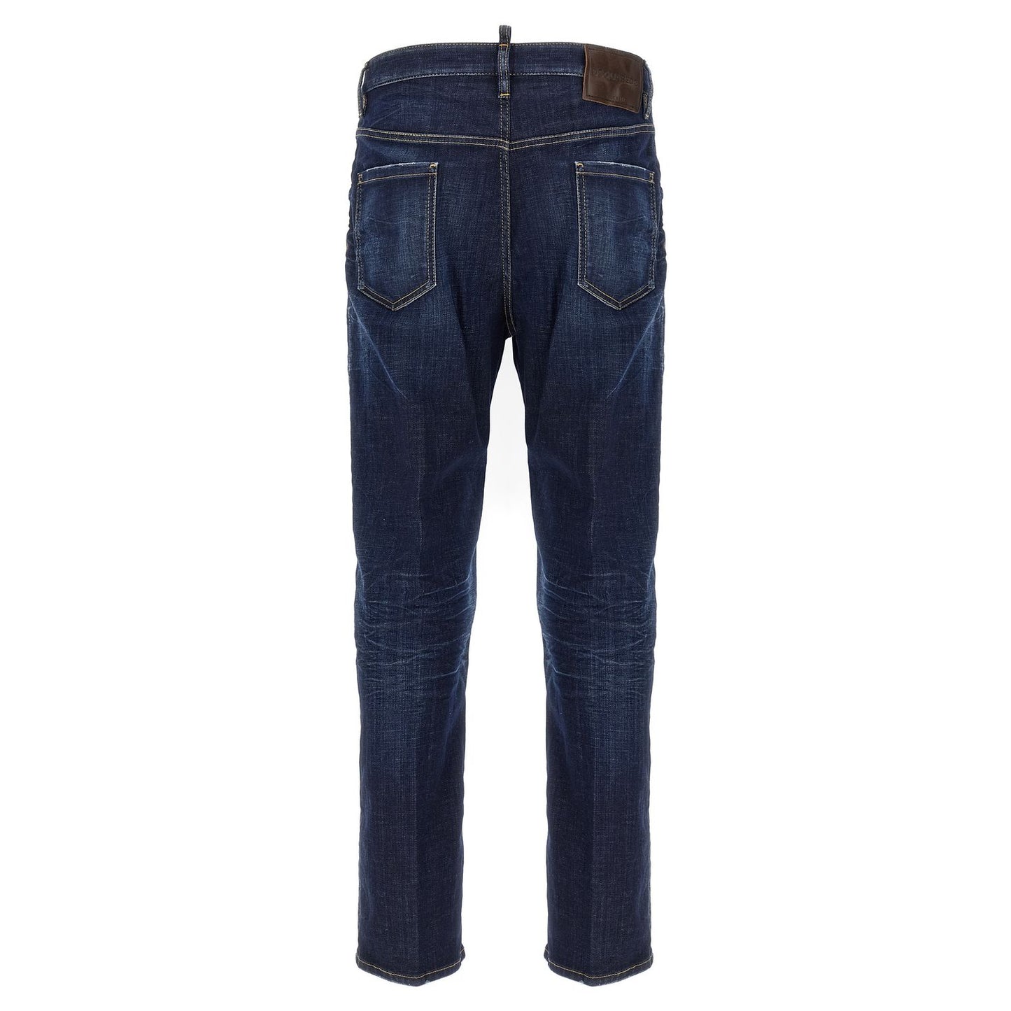 Dsquared² Blue Cotton Straight-Leg Jeans