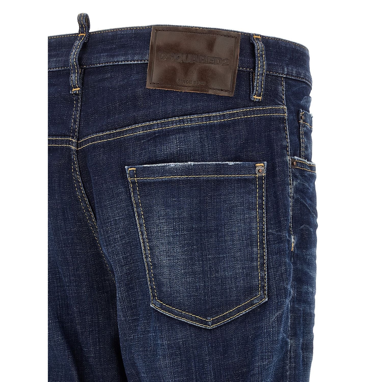 Dsquared² Blue Cotton Straight-Leg Jeans