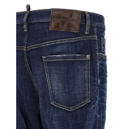 Dsquared² Blue Cotton Straight-Leg Jeans
