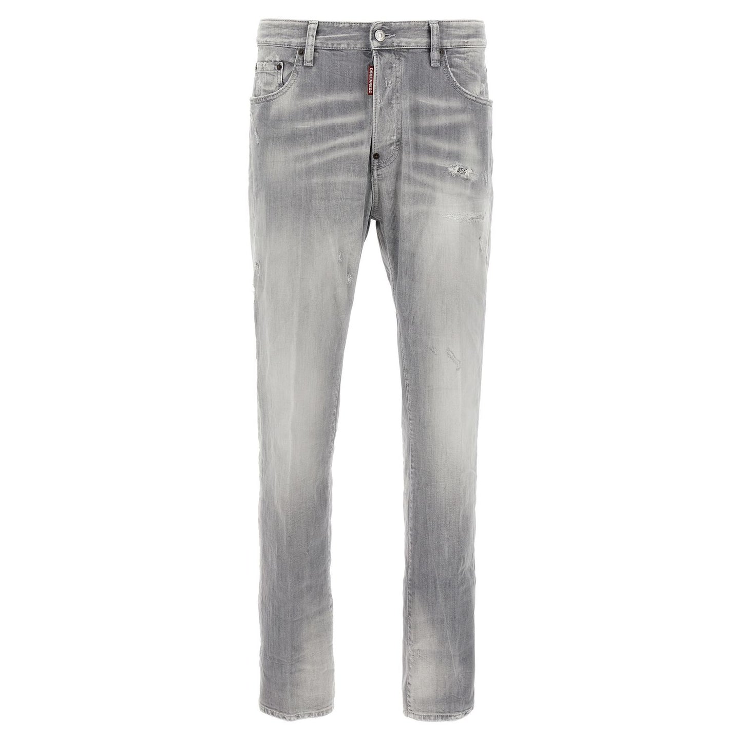 Dsquared² Gray Cotton Straight-Leg Jeans