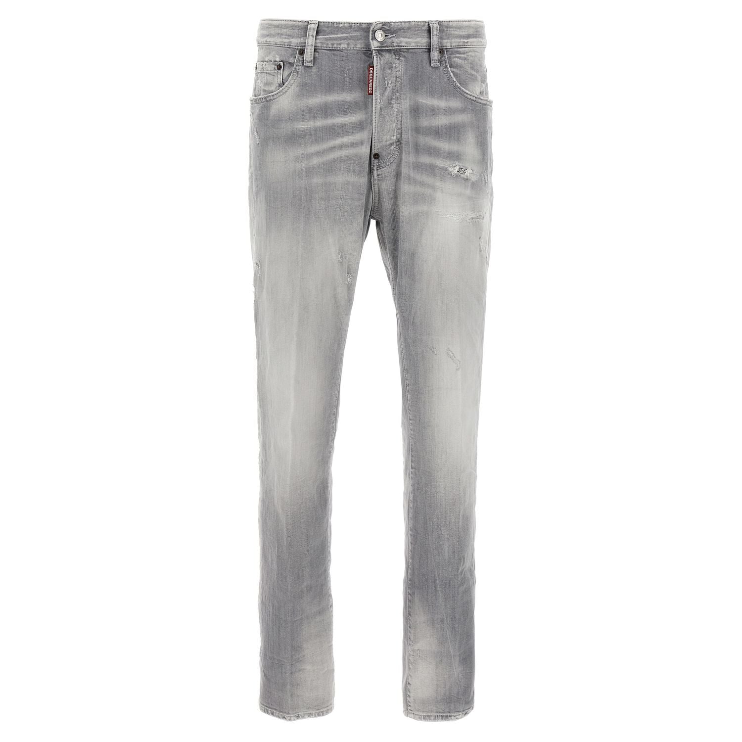 Dsquared² Gray Cotton Straight-Leg Jeans