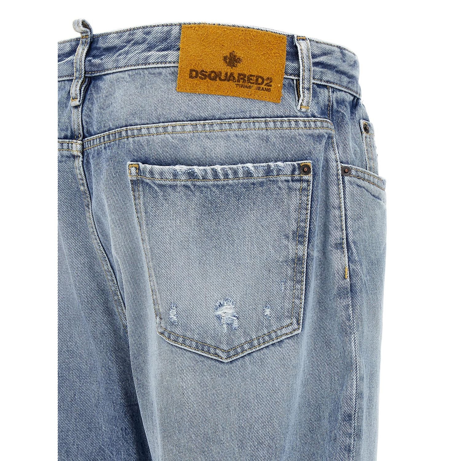 Dsquared² Blue Cotton Relaxed Fit Jeans
