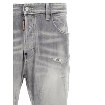 Dsquared² Gray Cotton Straight-Leg Jeans