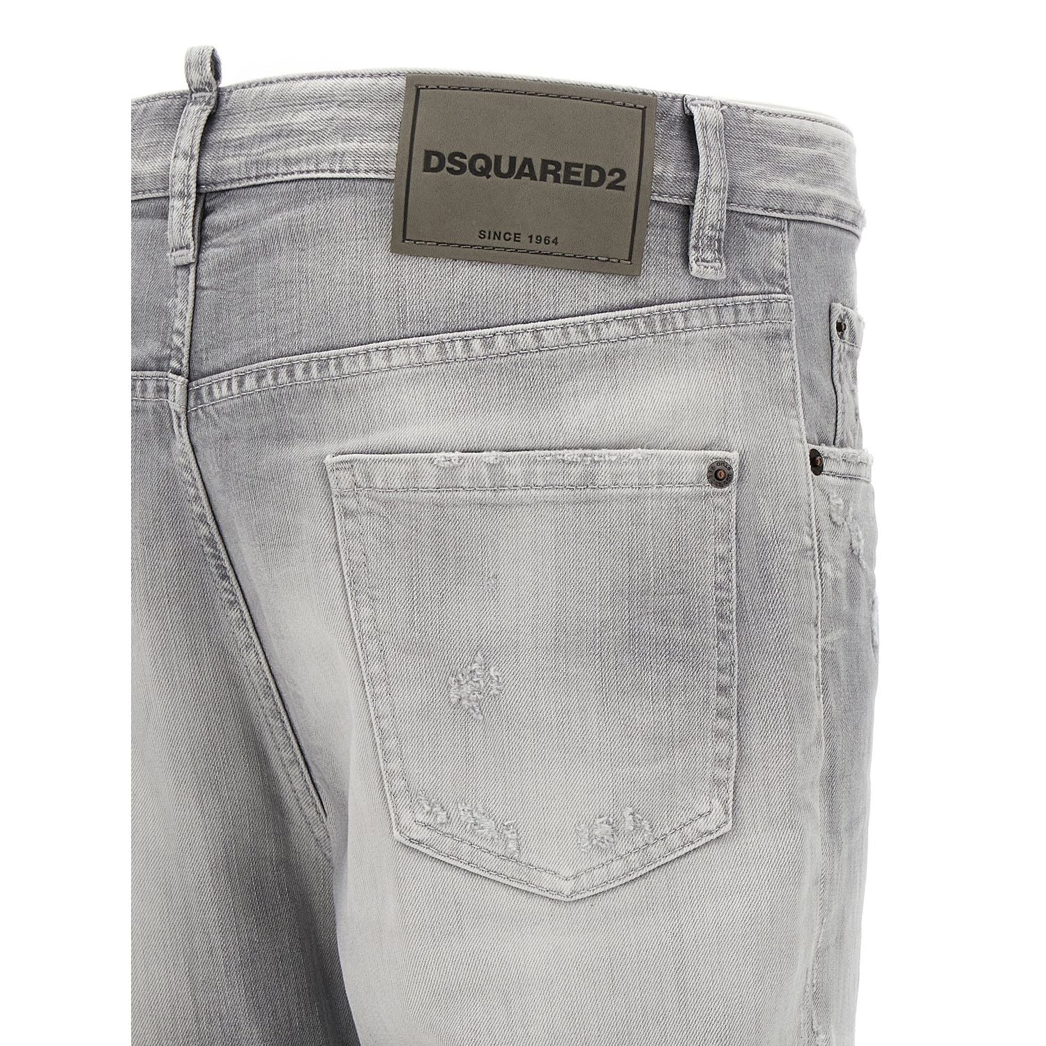 Dsquared² Gray Cotton Straight-Leg Jeans