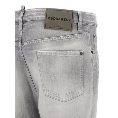 Dsquared² Gray Cotton Straight-Leg Jeans