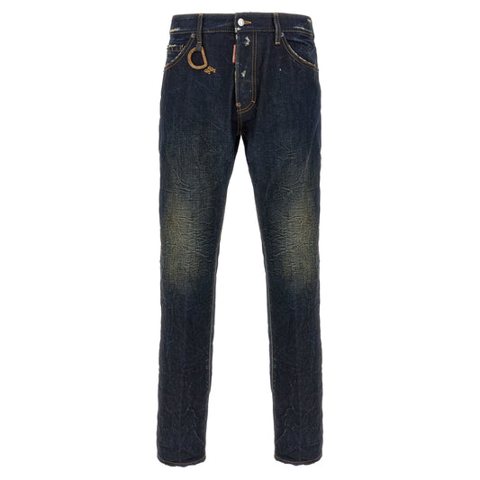 Dsquared² Blue Cotton Slim Fit Jeans