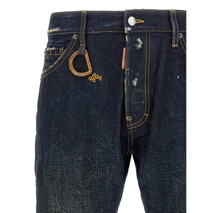 Dsquared² Blue Cotton Slim Fit Jeans