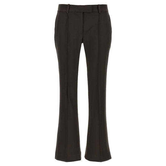 The Attico Brown Virgin Wool Flared Pants