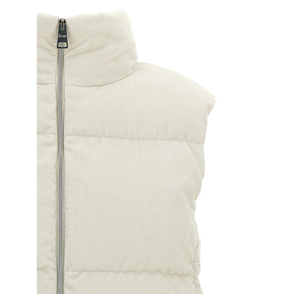 Herno White Viscose Sleeveless Jacket