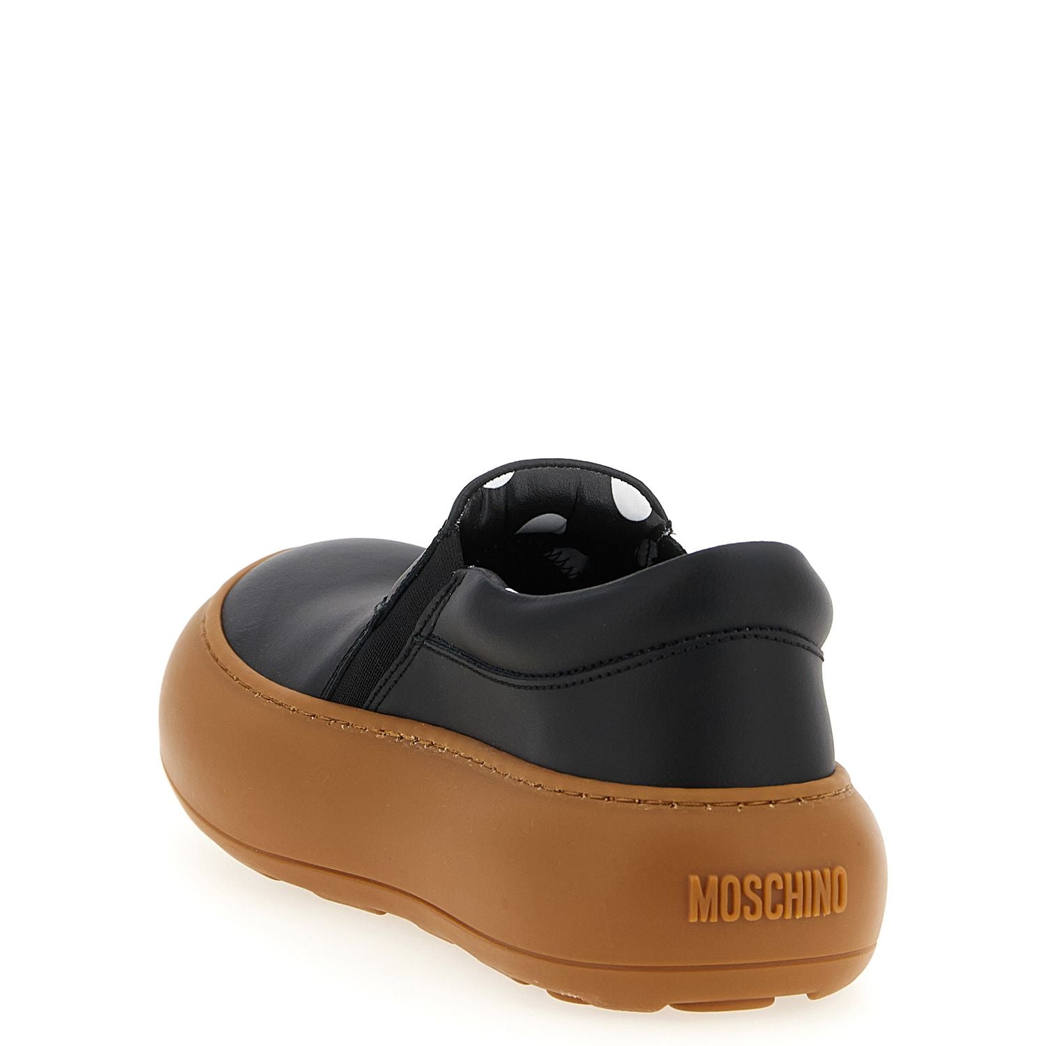 Moschino Black Leather Chunky Sneakers