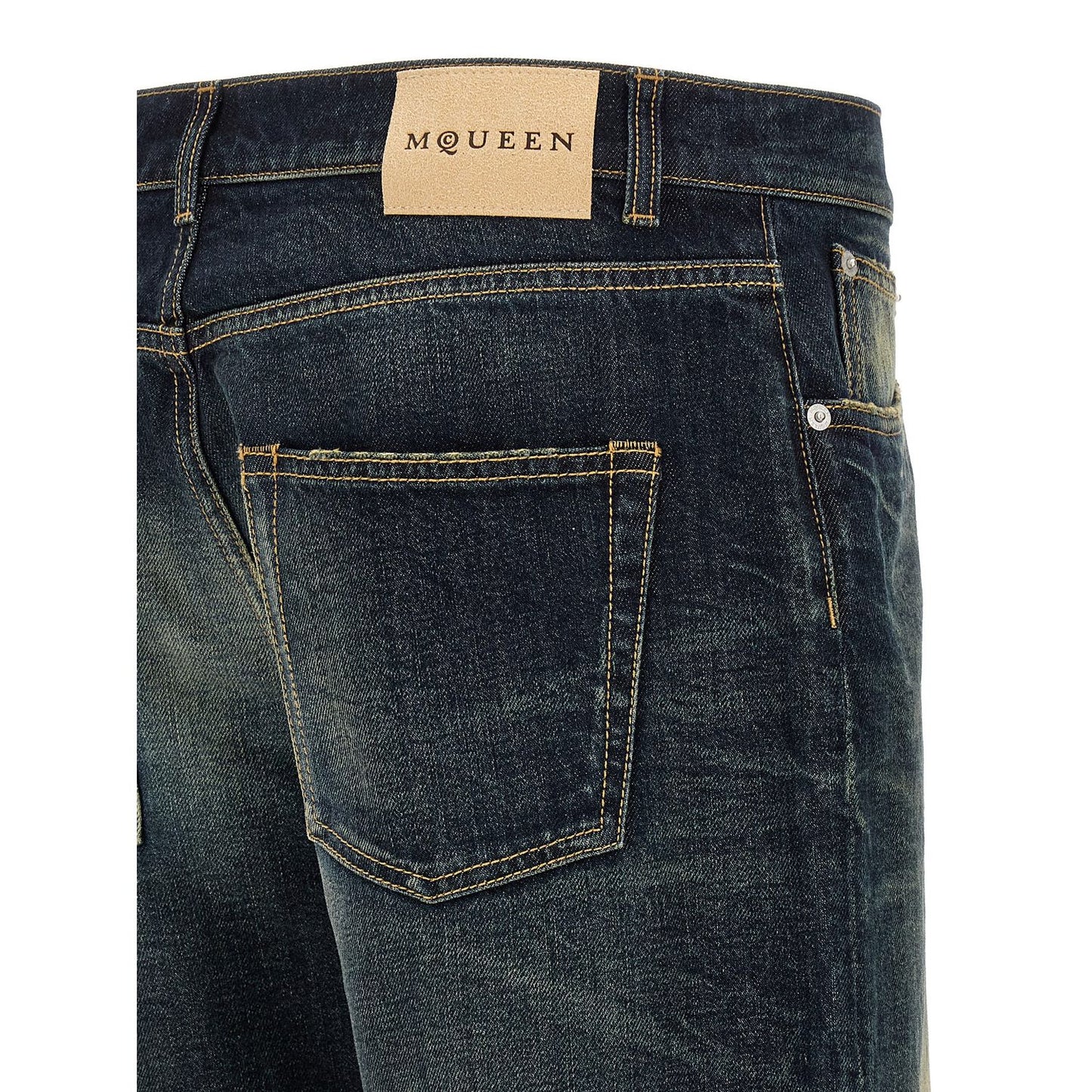 Alexander McQueen Blue Cotton Jeans Denim