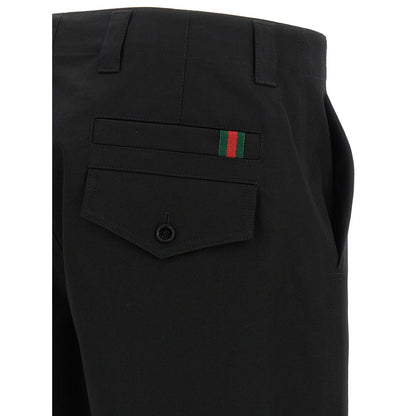 Gucci Black Cotton Casual Pants