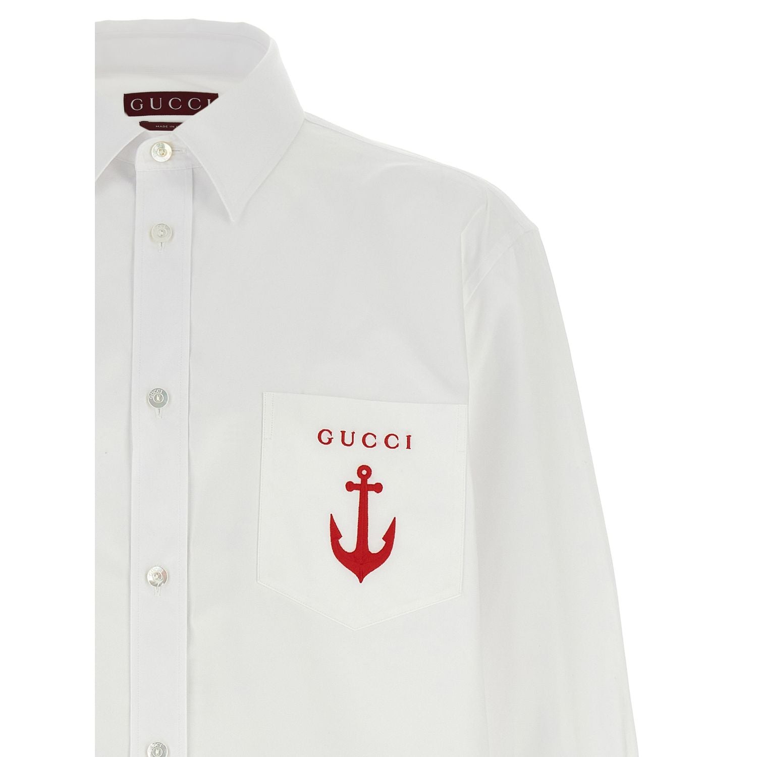 Gucci White Cotton Blouse