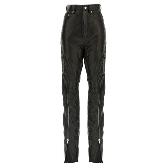 Rick Owens Black Leather Pants