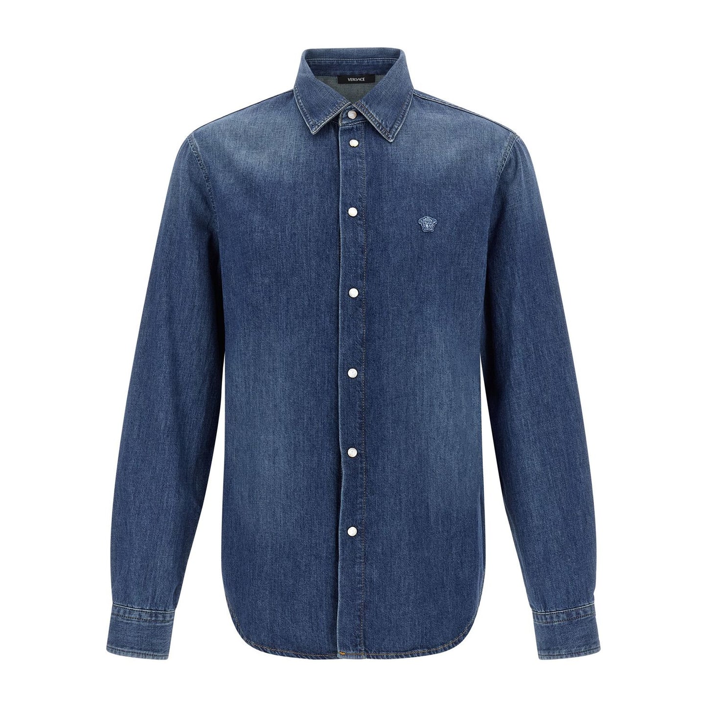 Versace Blue Cotton Blouse