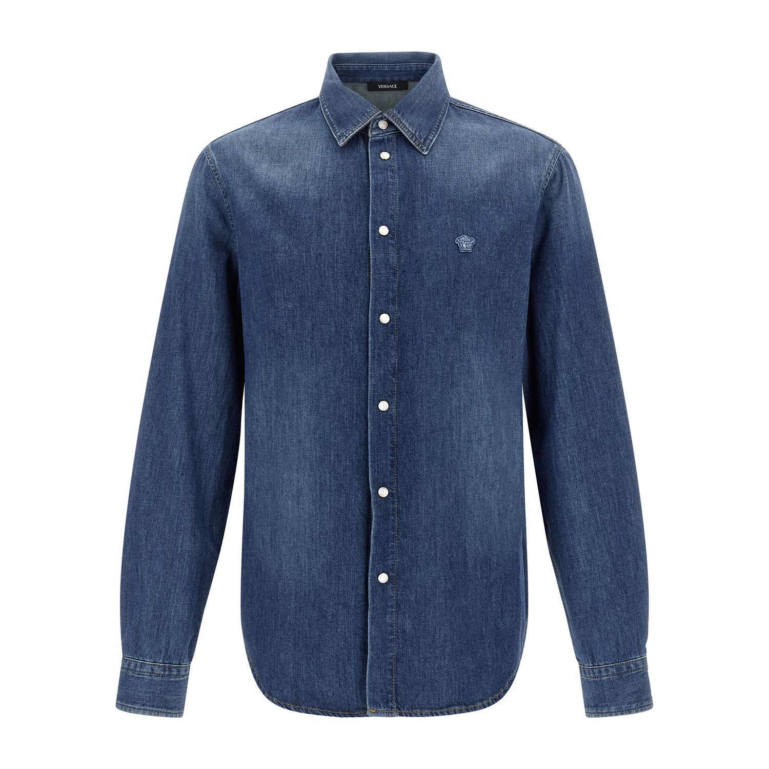 Versace Blue Cotton Blouse