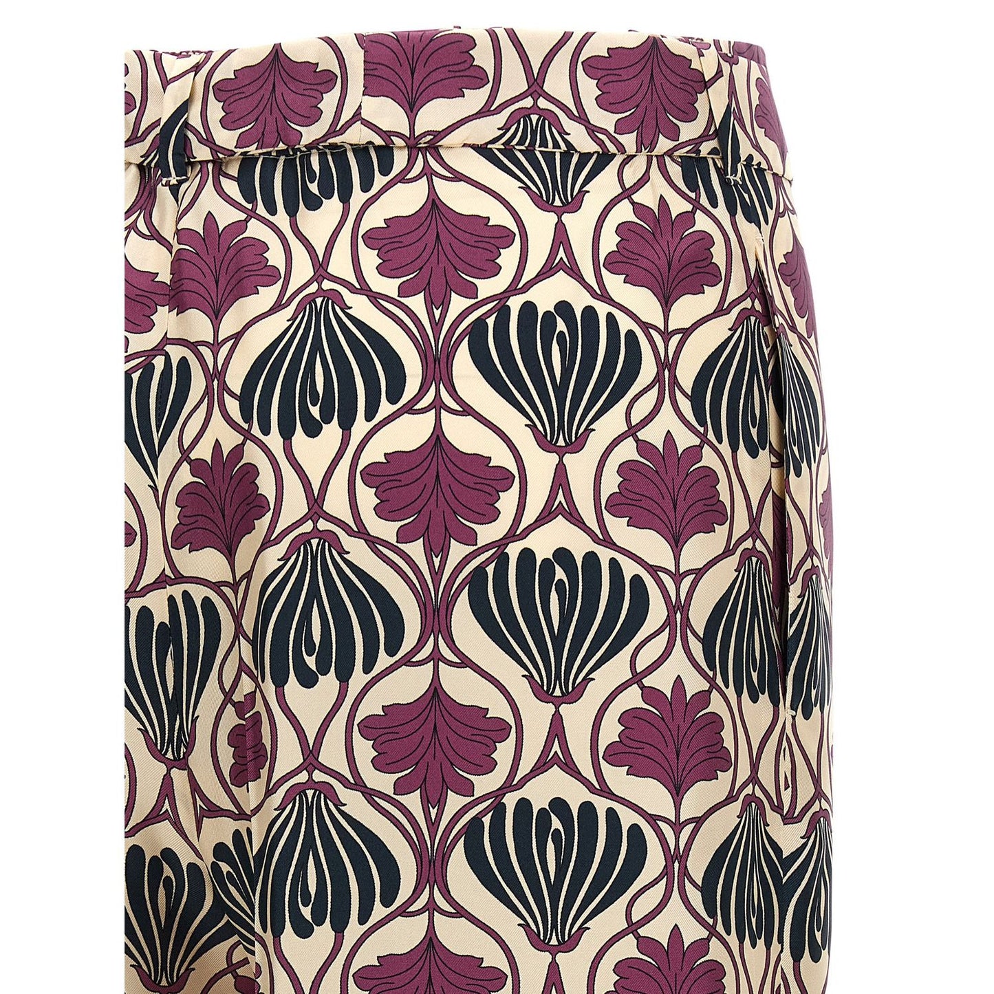 Max Mara Purple Silk Casual Pants