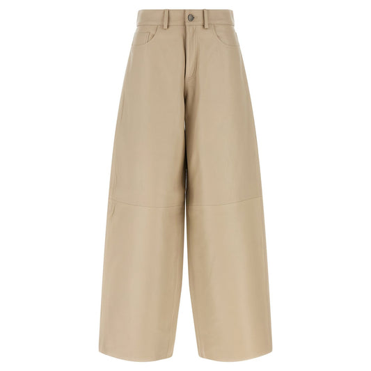 Haikure Beige Leather Pants