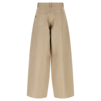 Haikure Beige Leather Pants