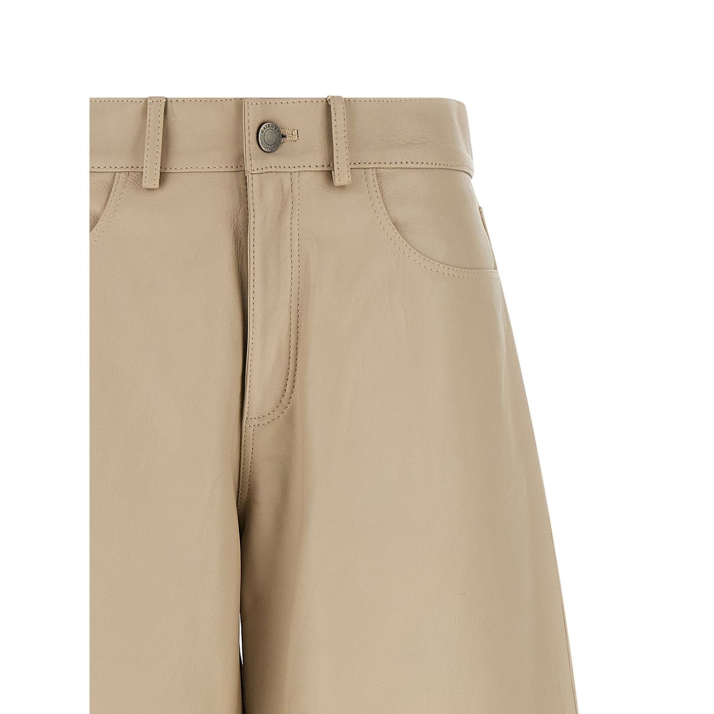 Haikure Beige Leather Pants