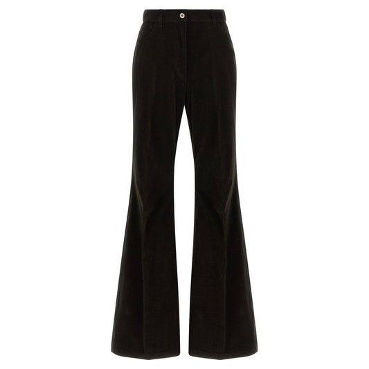 Ferragamo Brown Cotton Flared Pants
