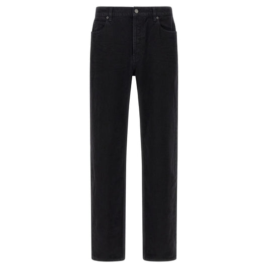 Saint Laurent Black Cotton Straight-Leg Jeans
